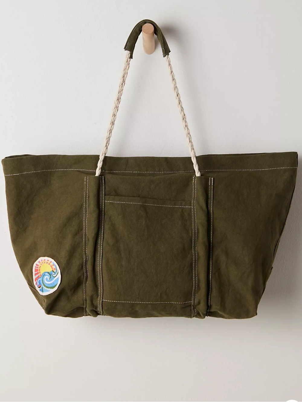 FREE PEOPLE Carryall Tote Bag - Been There Badge - Picture 6 of 11